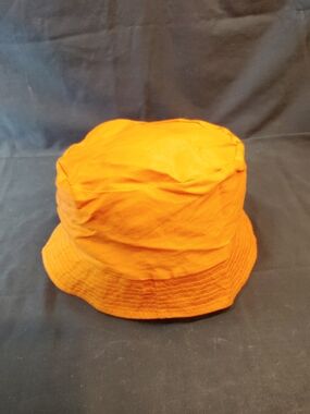 Men's Orange Cotton Bucket Hat - Classic Casual Style